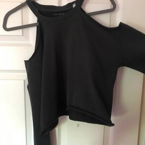 Crop hoodie with shoulder cut outs